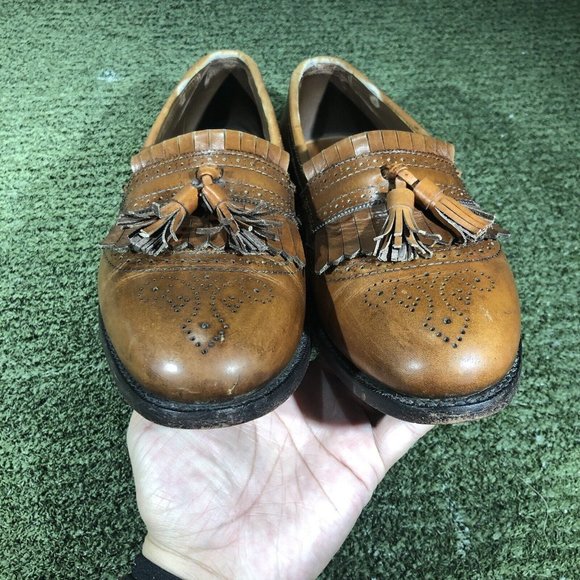 Allen Edmonds Bridgeton Kiltie Tassels Loafers Cognac Mens 9.5D Dress Shoes 5069 main image 4